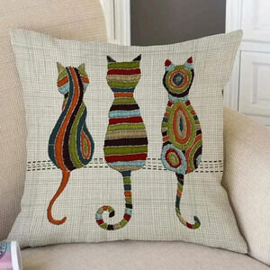 Cat Kitten Accent Pillow Covers Set 2 Holiday Christmas Gift Ready
